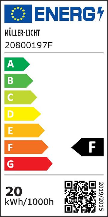 Label énergétique Müller Licht Luminaire à vasque pour locaux humides LED G (2000 lm, G13)