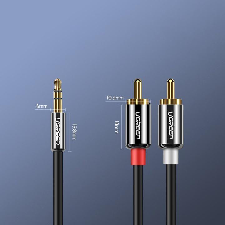 Produktbild Ugreen 2x RCA – 3.5mm Klinke (2 m, Cinch, 3.5mm Klinke (AUX))