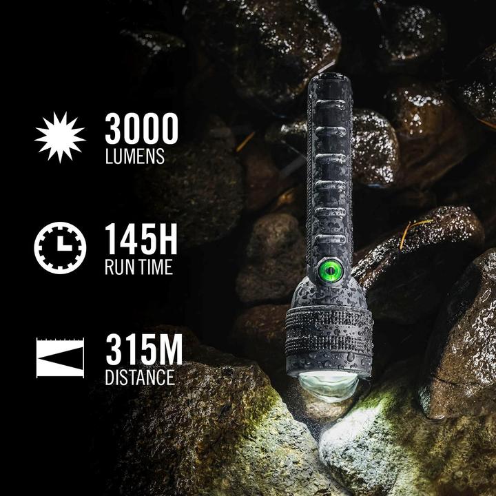 Actual product image Coast GX40R Wasserdichte wiederaufladbare Taschenlampe 3000 Lumen (20.30 cm, 2000 lm)