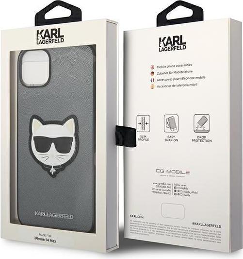 Produktbild Karl Lagerfeld Hard Cover Choupette Head Case Silver, for iPhone 14 Pro Max, KLHCP14XSAPCHG (Apple iPhone 14 Pro Max)