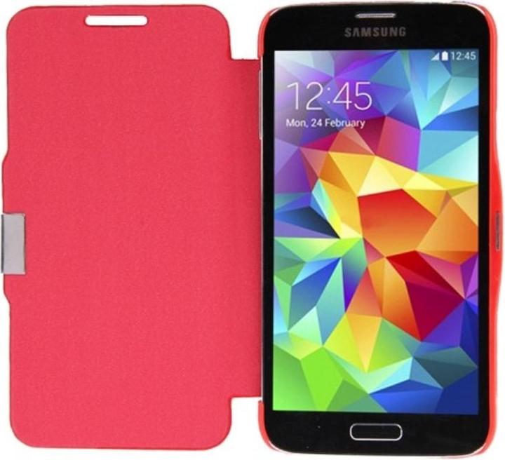 Produktbild König Design Handyhülle Tasche für Samsung Galaxy S5 / S5 Neo rot gebürstet (Samsung Galaxy S5, Samsung Galaxy S5 Neo)