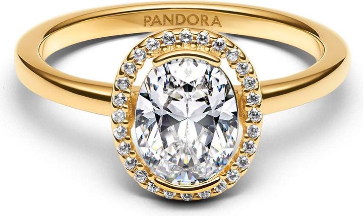 Actual product image Pandora Oval Sparkling Halo Ring (54)