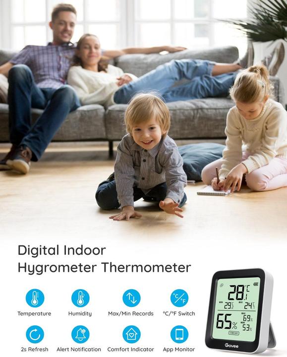 Actual product image Govee Bluetooth Thermometer Hygrometer with Screen