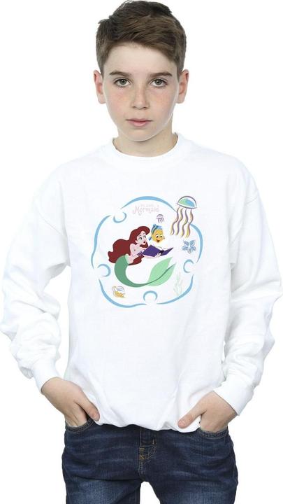 Actual product image Disney Boys The Little Mermaid Reading A Book Sweatshirt (128)