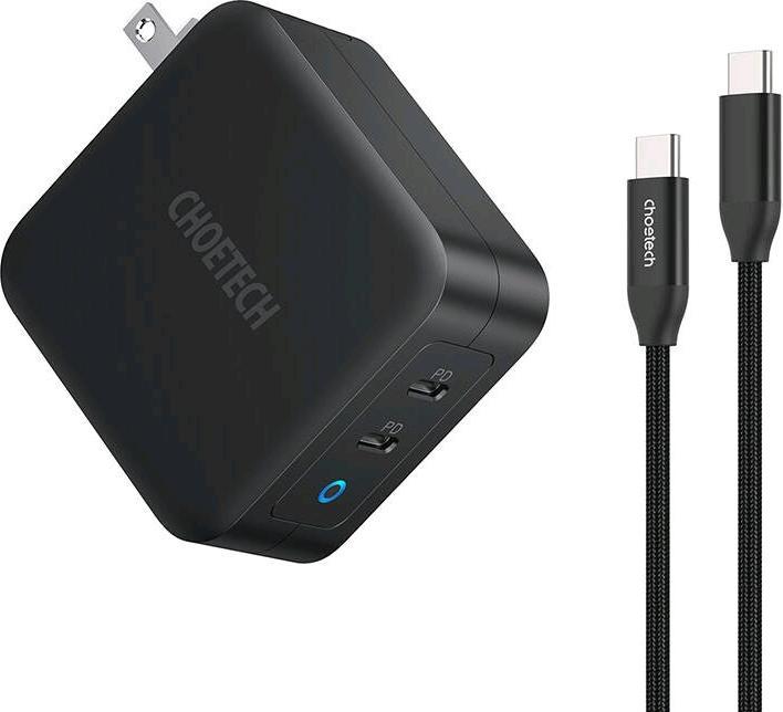 Produktbild Choetech PD6008 2xUSB-C PD 100W GaN mains charger (100 W)