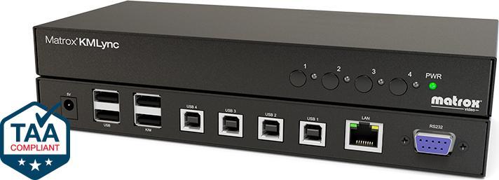 Produktbild Matrox KMLync 4-port USB keyboard and mouse switch power supply and power cord included