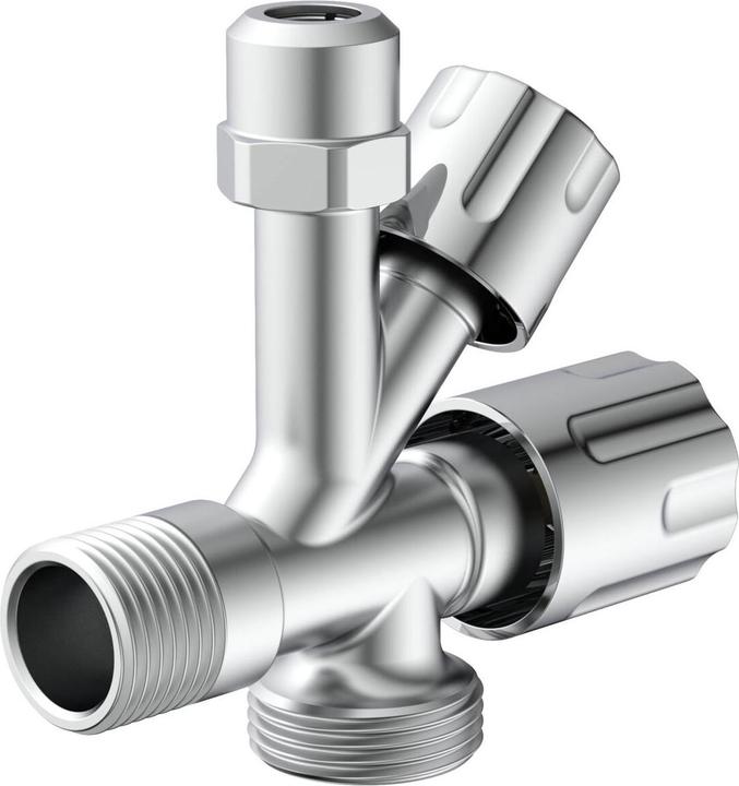 Produktbild Kirchhoff Kombi Eckventil 1/2"AG x 3/4"AG x 3/8"AG x 10 mm