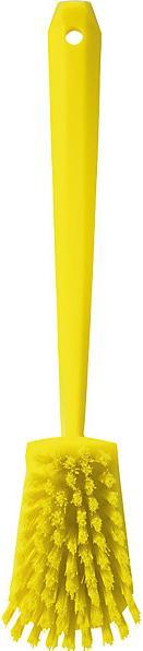 Actual product image Fincke Long handled washing brush, hard, pack of 10, yellow. (10 pcs.)