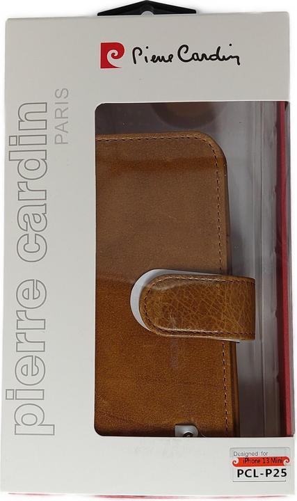 Produktbild Pierre Cardin Case iPhone 13 Mini - Echt Leder Book Case braun & 6 Kartenfächer (Apple iPhone 13 mini)