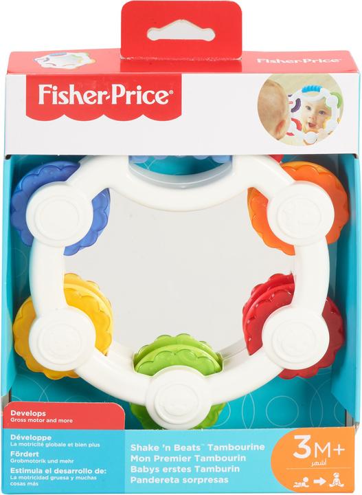 Produktbild Fisher-Price Babys erstes Tamburin (Französisch, Italienisch, Englisch, Spanisch, Finnisch, Niederländisch, Griechisch, Deutsch)
