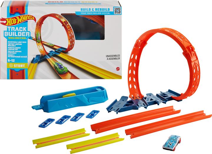 Hot Wheels Track Builder Unlimited - Coffret Looping Ajustable - Petite Voiture / Circuit - Dès 6 ans