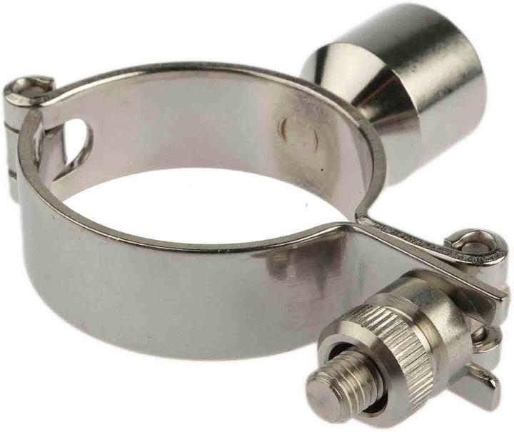 Actual product image Rs Pro Stainless steel pipe clamp with hinge 2inch, mounting hole 2inch