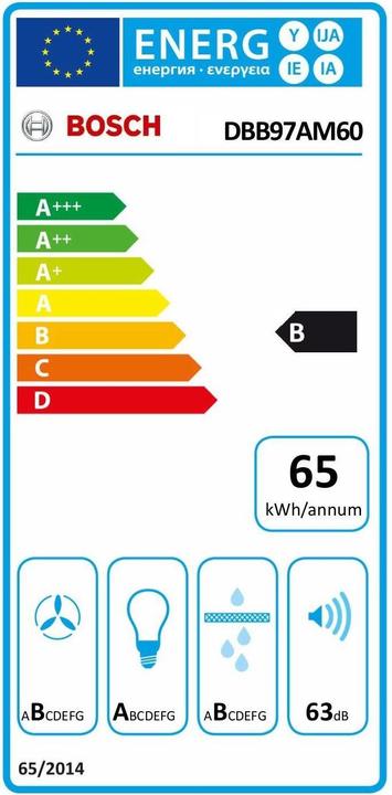 Energie-Label Bosch Hausgeräte DBB97AM60 (Unterbauhaube)