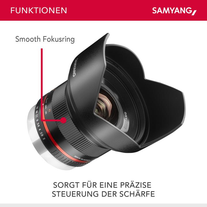 Immagine prodotto Samyang 12mm f/2 NCS CS - Sony E (Sony E, APS-C / DX)
