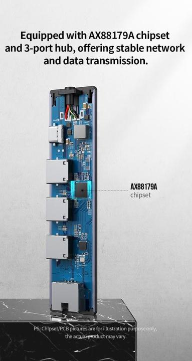 Immagine prodotto Ugreen Gigabit Ethernet Adapter Hub mit USB PD (USB-C, 4 Porti)