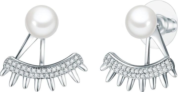 Lulu & Jane Messing Zirkonia Muschelkernperle silber - 33146 (Messing)