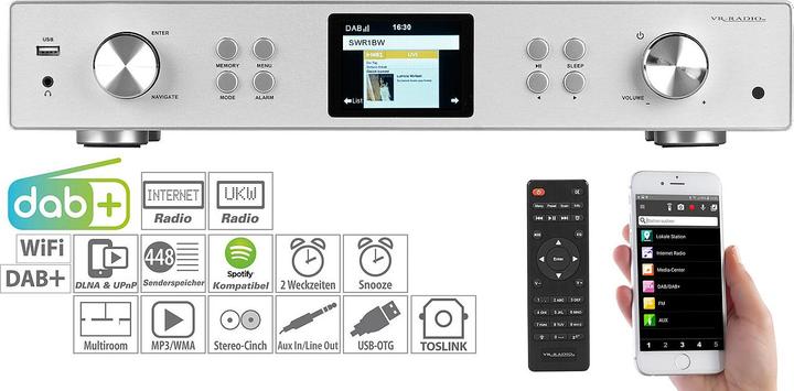 VR-Radio Digitaler WLAN-HiFi-Tuner (FM, DAB+, Internetradio, WLAN)
