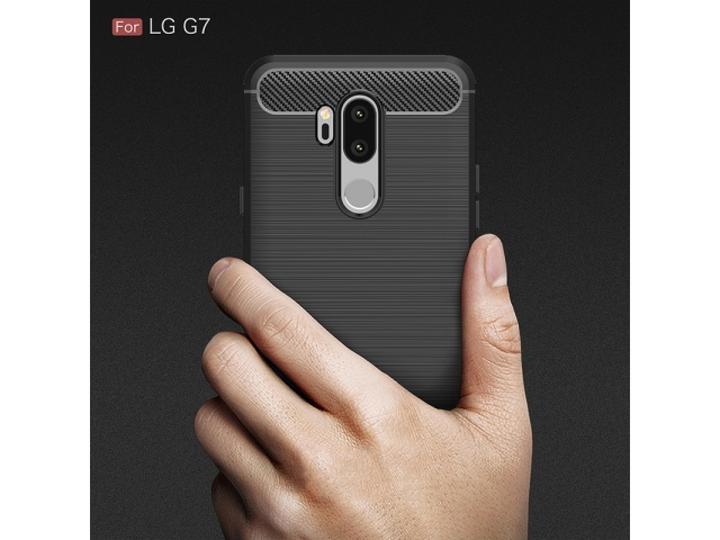 Actual product image Screenguard LG G7 ThinQ Cover Carbon Brushed Soft TPU (G7 ThinQ)