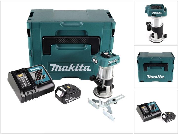 Productafbeelding Makita DRT 50 RM1J Accu multifunctionele bovenfrees borstelloos 18V + 1x accu 4,0 Ah + snellader in de