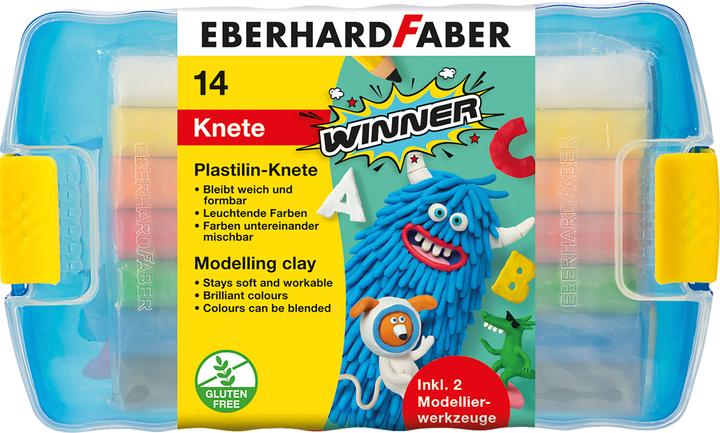 Produktbild EberhardFaber Eberhard Faber Vertrieb GmbH Plastilin-Knete sortiert 14er Box,2 Modellierstäbe
