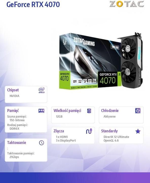 Produktbild Zotac GeForce RTX 4070 Twin Edge (12 GB)