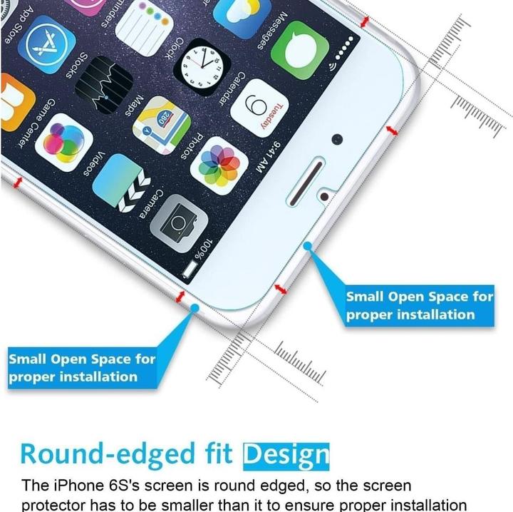 Actual product image Screenguard Apple iPhone 6S Protective Glass Film Case Friendly Design (1 Piece, Apple iPhone 6s)