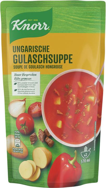 Actual product image Knorr Hungarian goulash soup bag, rich goulash soup, for reheating quickly prepared (570 ml)