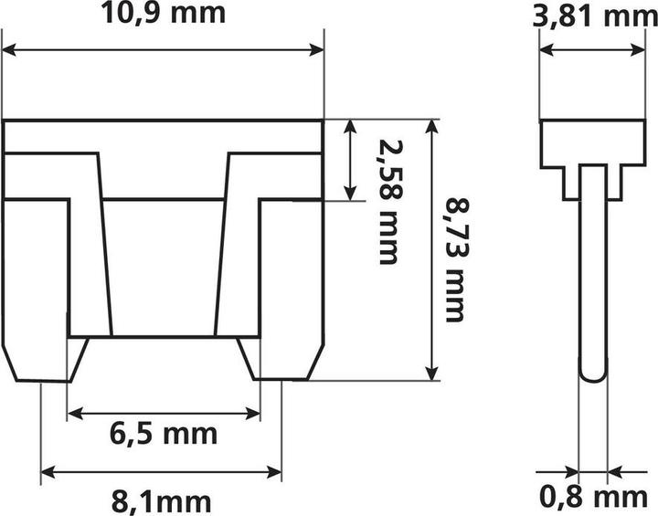Actual product image Lampa Set of 10 assorted micro-blade fuses low profile 12/32V