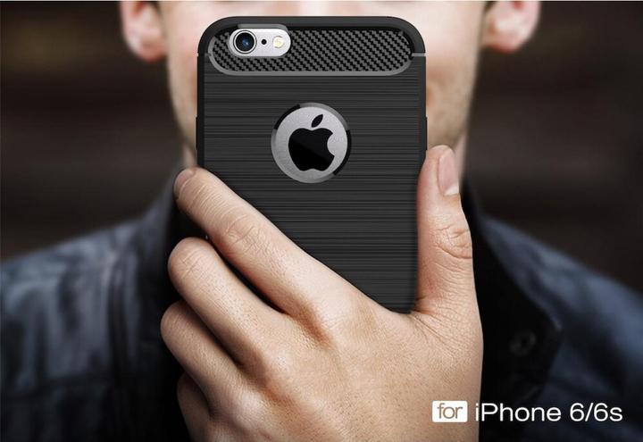Actual product image Screenguard Apple iPhone 6/6S Case Carbon Brushed Soft TPU (Apple iPhone 6)