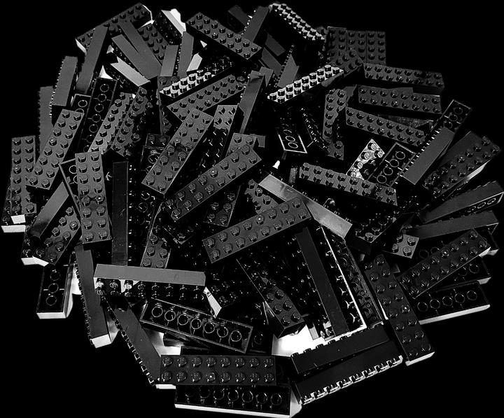 Actual product image LEGO 2x8 bricks Black - 3007 NEW! Quantity 100x (3007, LEGO Classic)