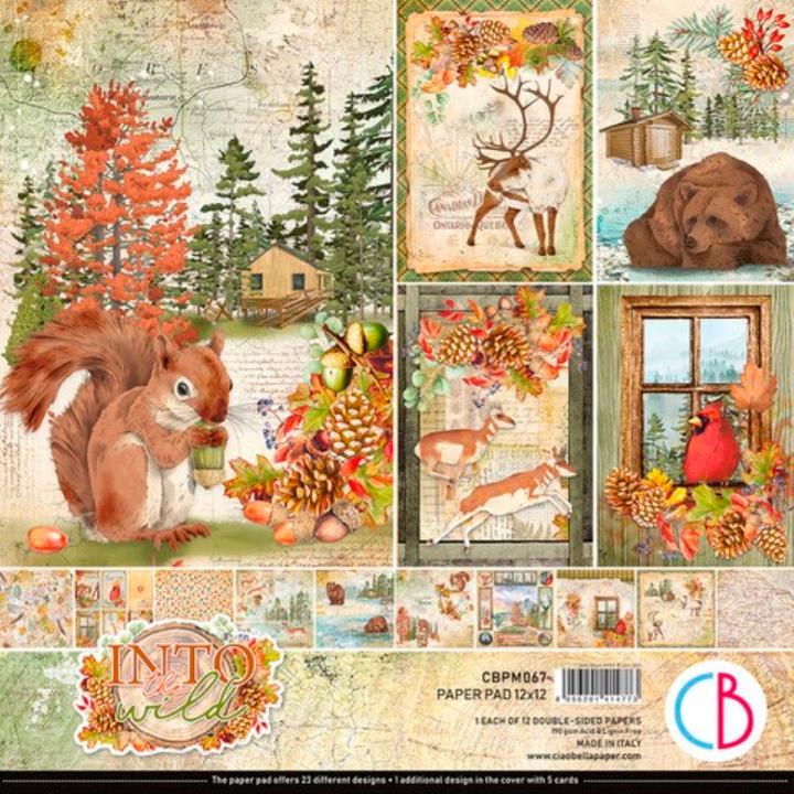 Produktbild Ciao Bella Scrapbook-Papier "Into the Wild", 12 Blatt, 30,5 x 30,5 cm (190 g/m², 12 x)