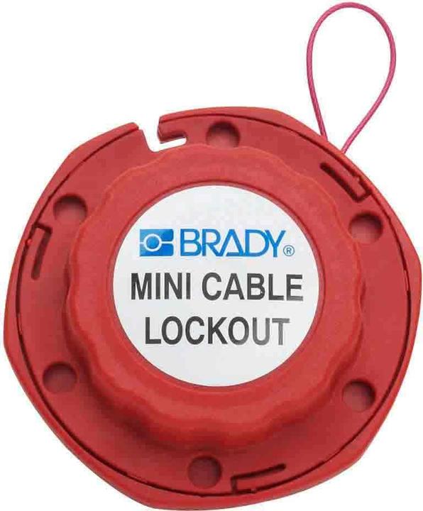 Produktbild Brady Mini-Kabelverriegelungssystem mit Stahlkabel, Rot + 2,44m Kabellänge, Kabeldurchmesser 1.60