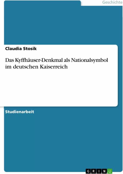 Actual product image Das Kyffhäuser-Denkmal als Nationalsymbol im deutschen Kaiserreich (German, Claudia Stosik, 2016)