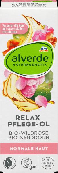 Actual product image dm alverde Relax Care Oil Organic Wild Rose, Organic Sea Buckthorn (Body oil, 100 ml)