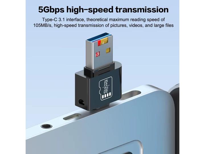 Immagine prodotto PowerGuard Adattatore per file fotografici da USB-C USB-A OTG a lettore di schede MicroSD (USB, Micro USB, USB-C)