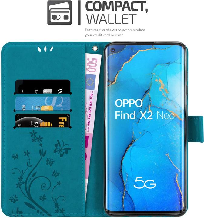 Produktbild Cadorabo Hülle für Oppo FIND X2 NEO mit Blumen Muster (Oppo Find X2 Neo)
