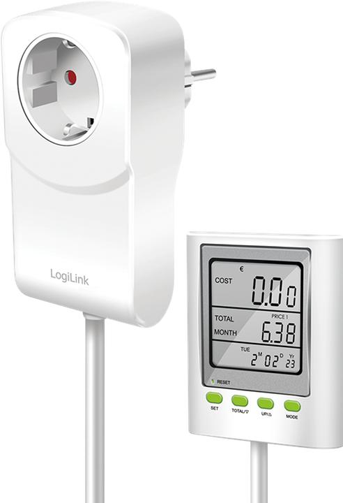 LogiLink Misuratore di costi energetici con calcolo delle emissioni di CO2 e cavo di prolungamento