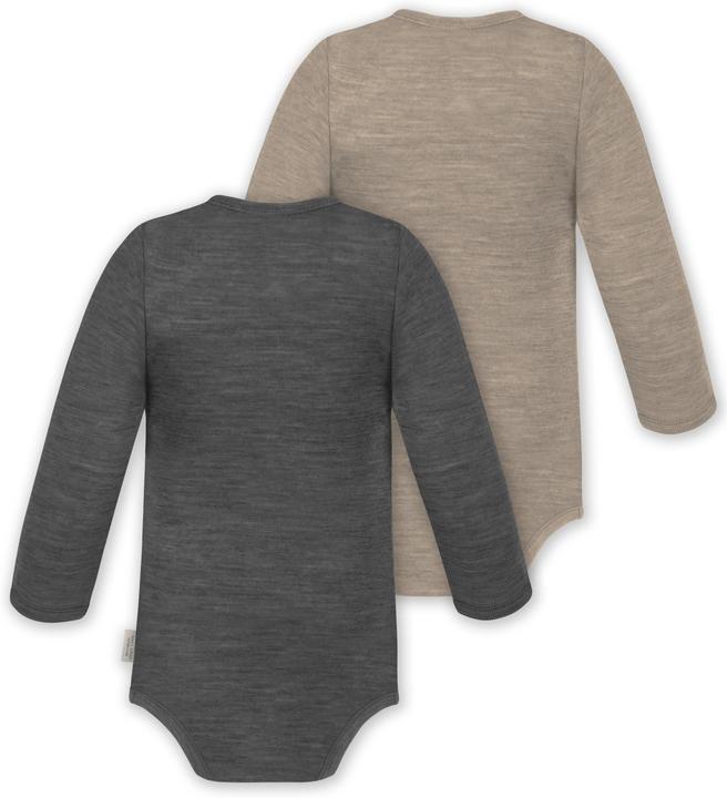 Actual product image Normani 2-pack baby merino bodysuit long sleeve "Auckland" - 9373 (74)