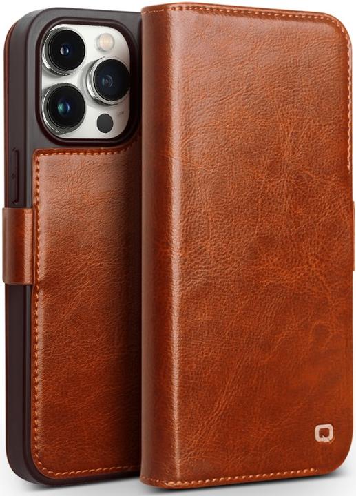 Immagine prodotto QiAlino Custodia flip con chiusura magnetica Marrone chiaro (Apple iPhone 14 Pro)