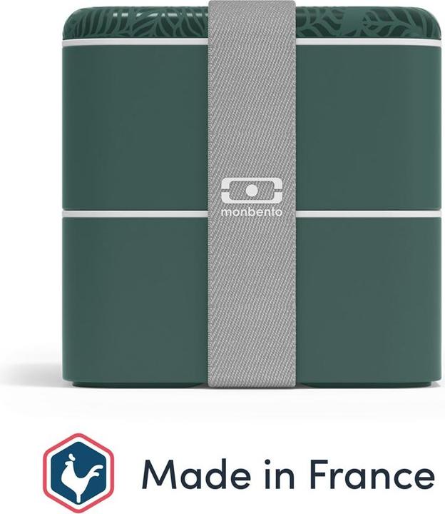 Actual product image Monbento Large Bento Box MB Square Jungle with Compartments Made in France - Leakproof Lunch Box for Work/Sch