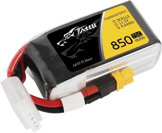 Immagine prodotto Tattu Batteria RC LiPo 850 mAh 11,1 V 75C (11.10 V, 850 mAh)