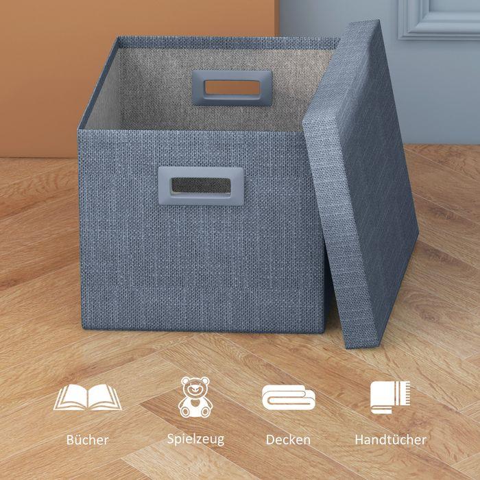Image du produit Swisshandel24 Aufbewahrungsbox 2er-Set Stapelbare Aufbewahrungswürfel für Wohnzimmer, Blau (30 x 30 x 29 cm, 26 l)