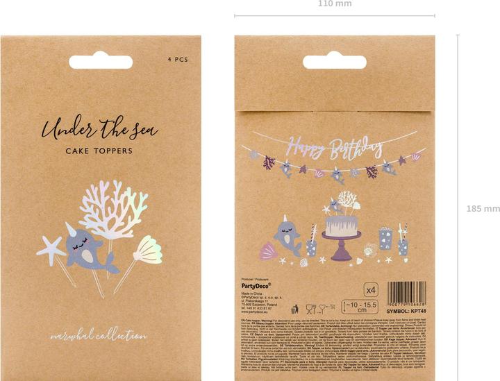 Actual product image Partydeco Narwal Tortendeko