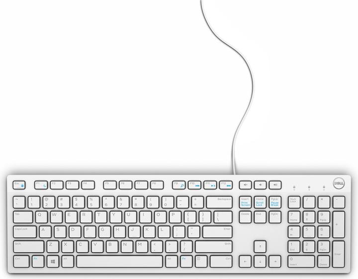 Actual product image Dell multimedia keyboard KB216, white (Eng. Int., Cable)