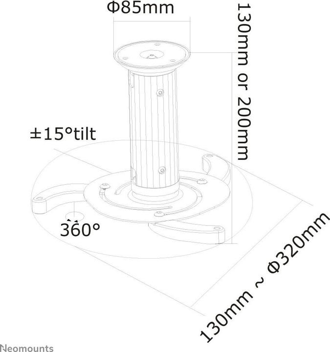 Actual product image Neomounts Ceiling mount beamer C-80 (Ceiling)