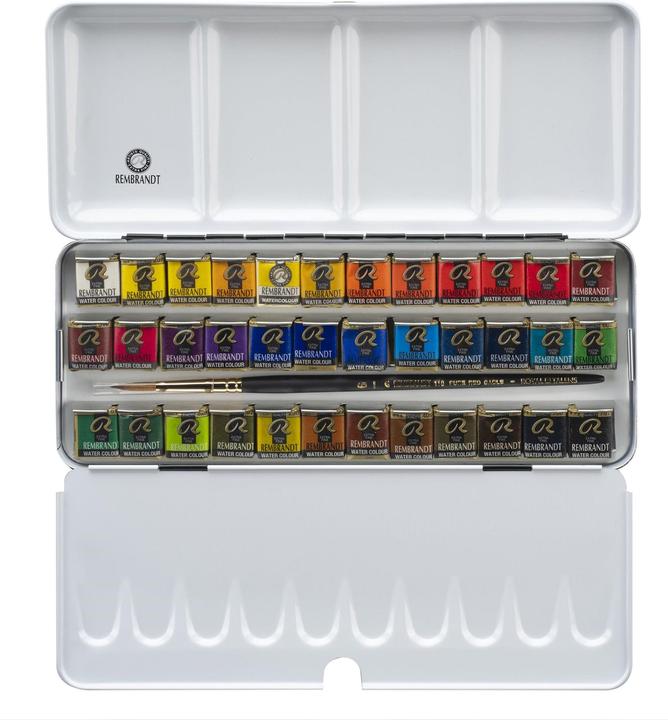 Produktbild Rembrandt Aquarellfarbe Water colour box 36 Näpfchen, Mehrfarbig (Mehrfarbig, 360 ml)