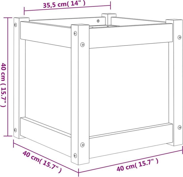 Produktbild VidaXL Pflanzkübel 40x40x40 cm Massivholz Douglasie,Material