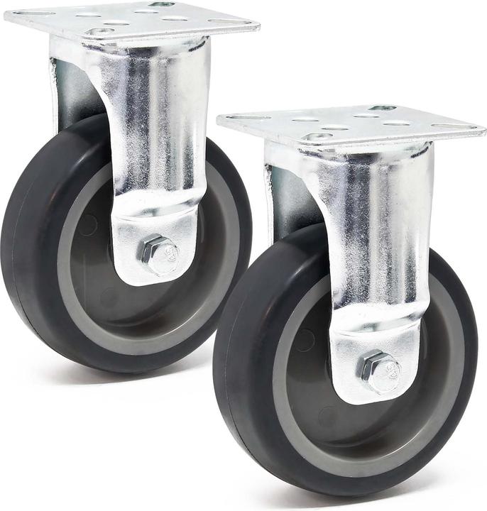 Immagine prodotto Wiltec Set di ruote fisse 2x ruote da trasporto 75mm ruota in plastica 75kg ruote