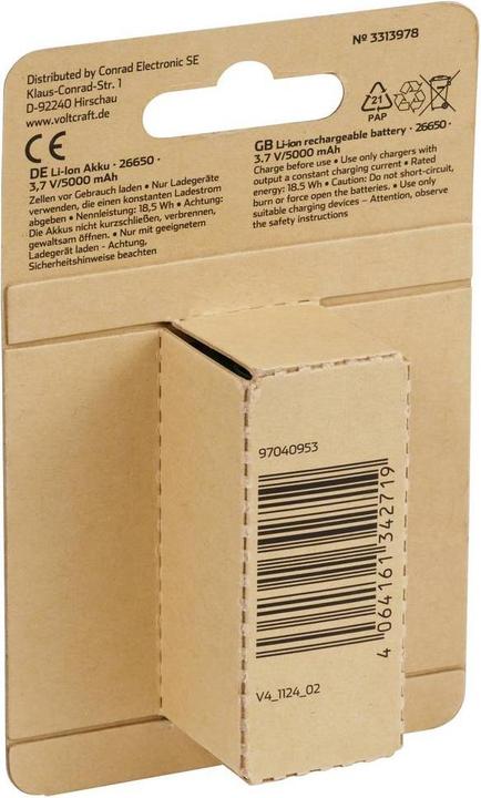 Produktbild Voltcraft VC-26650 Spezial-Akku (26650, 5000 mAh)