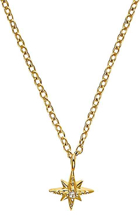 Amor Sets für Damen, Sterling Silber 925 vergoldet, Zirkonia Stern (Silber 925)